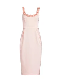 Crepe Satin Midi-Dress