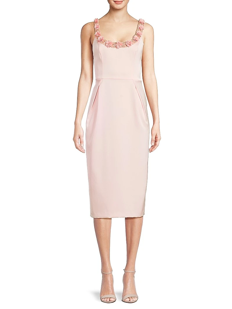 Crepe Satin Midi-Dress