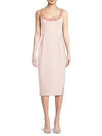 Crepe Satin Midi-Dress