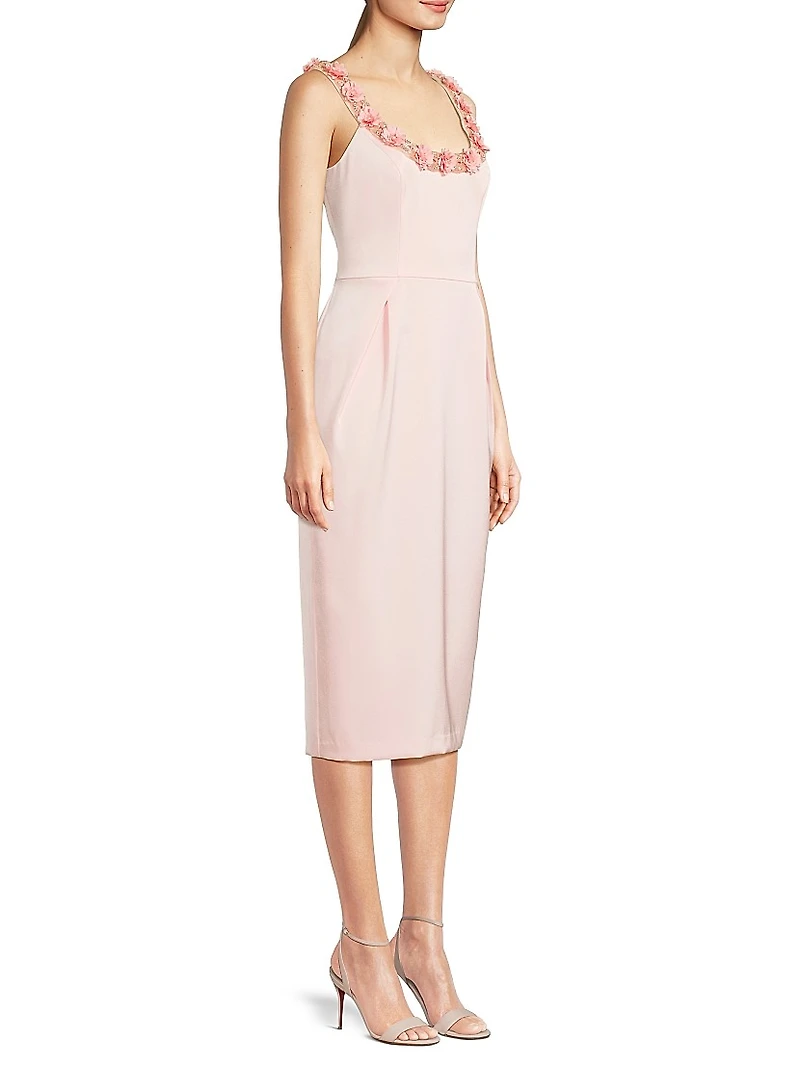 Crepe Satin Midi-Dress