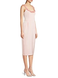 Crepe Satin Midi-Dress