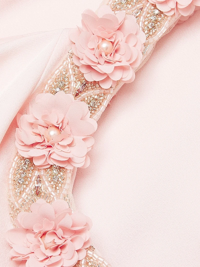 Crepe Satin Midi-Dress