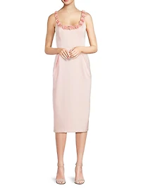 Crepe Satin Midi-Dress