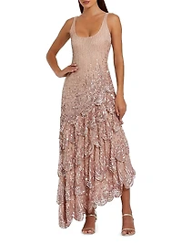 Sequined Asymmetric Gown