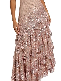 Sequined Asymmetric Gown