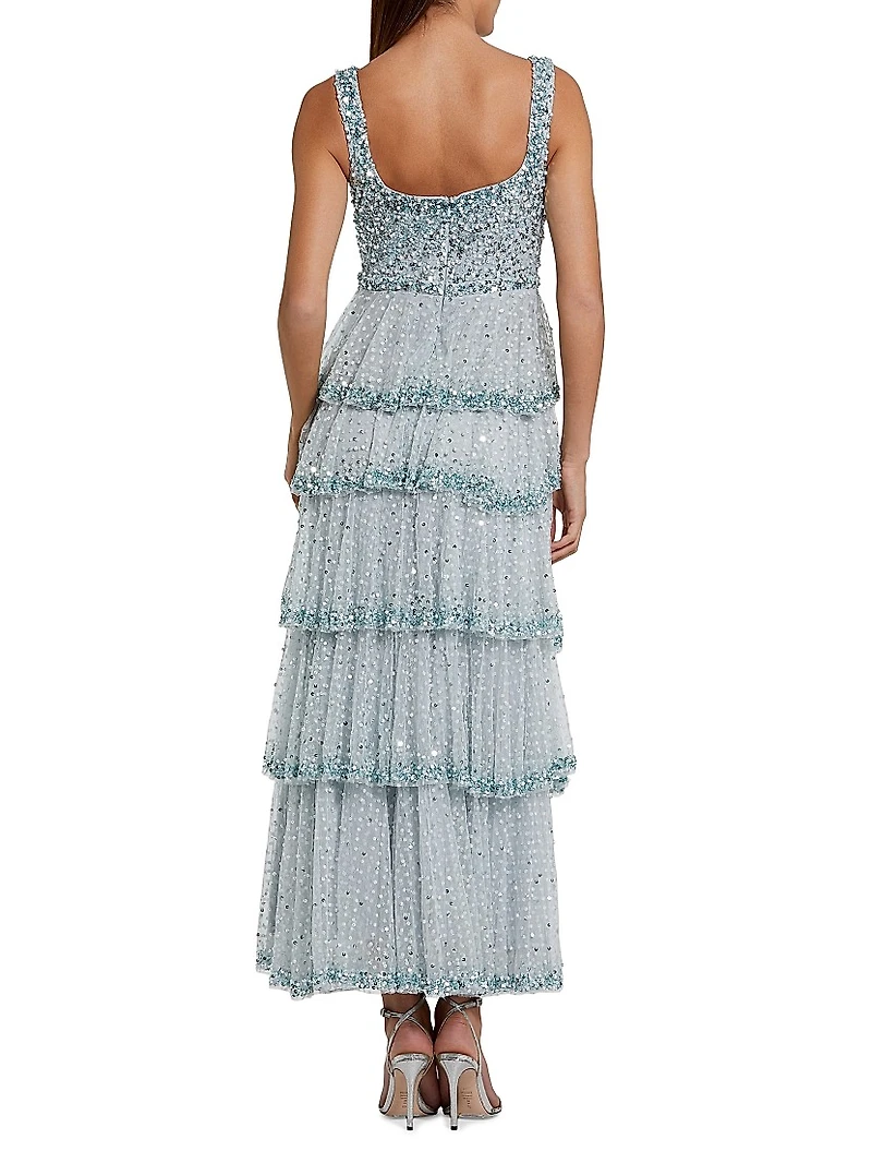 Evening Sequined Tiered Gown