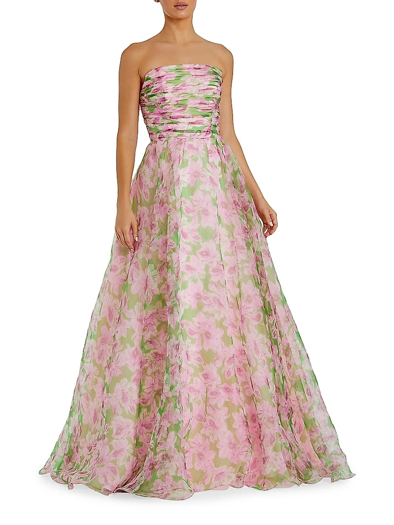 Prom Floral Chiffon Gown