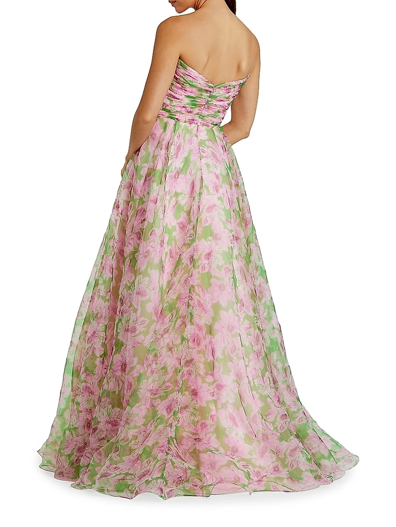 Prom Floral Chiffon Gown
