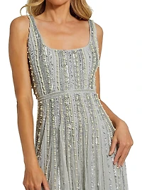 Evening Beaded Scoopneck Gown