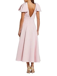 Ieena Crêpe Bow-Strap A-Line Cocktail Dress