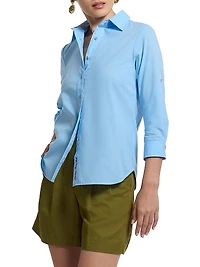 Hadley Embroidered Linen Button-Front Shirt