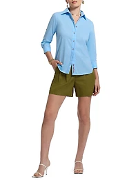 Hadley Embroidered Linen Button-Front Shirt