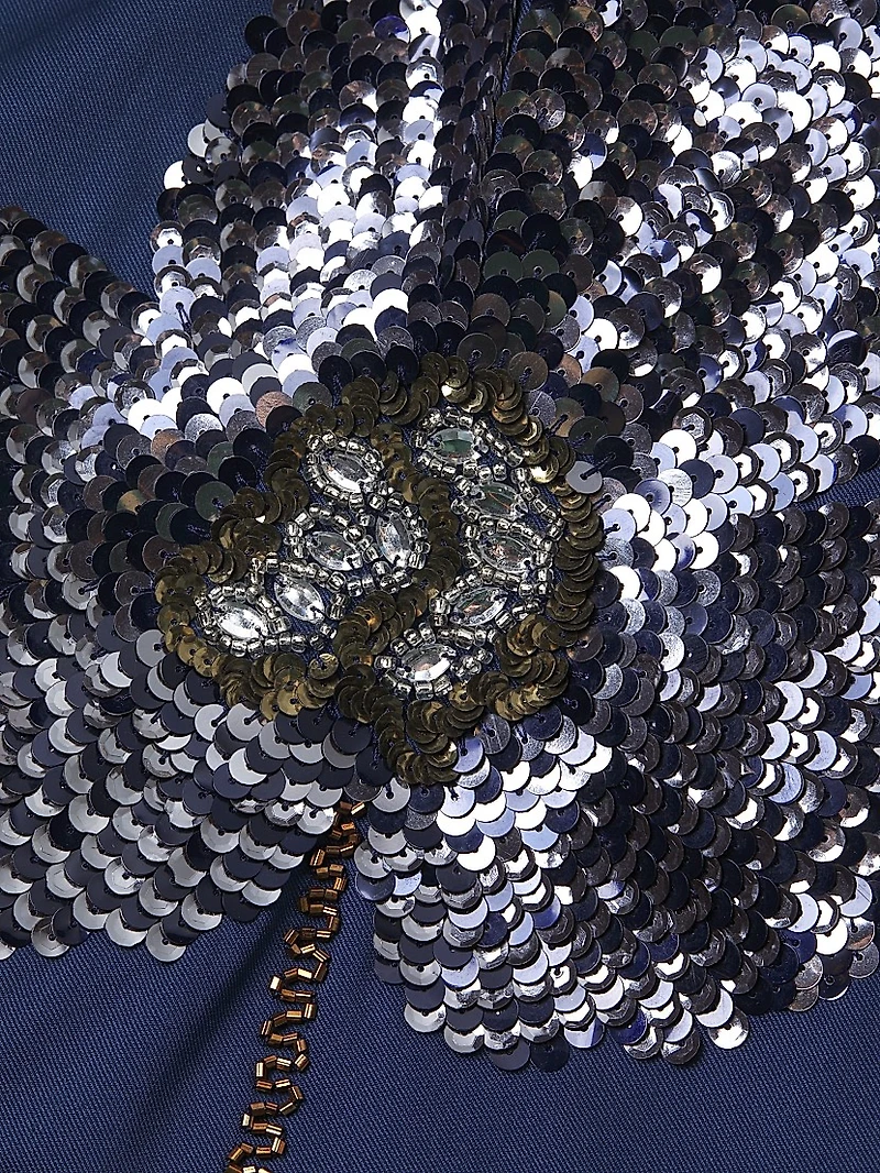 Floral Embellished Sheath Cocktail Dress