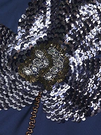 Floral Embellished Sheath Cocktail Dress