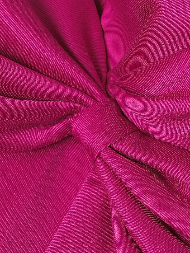 Satin Bow Strapless Cocktail Dress