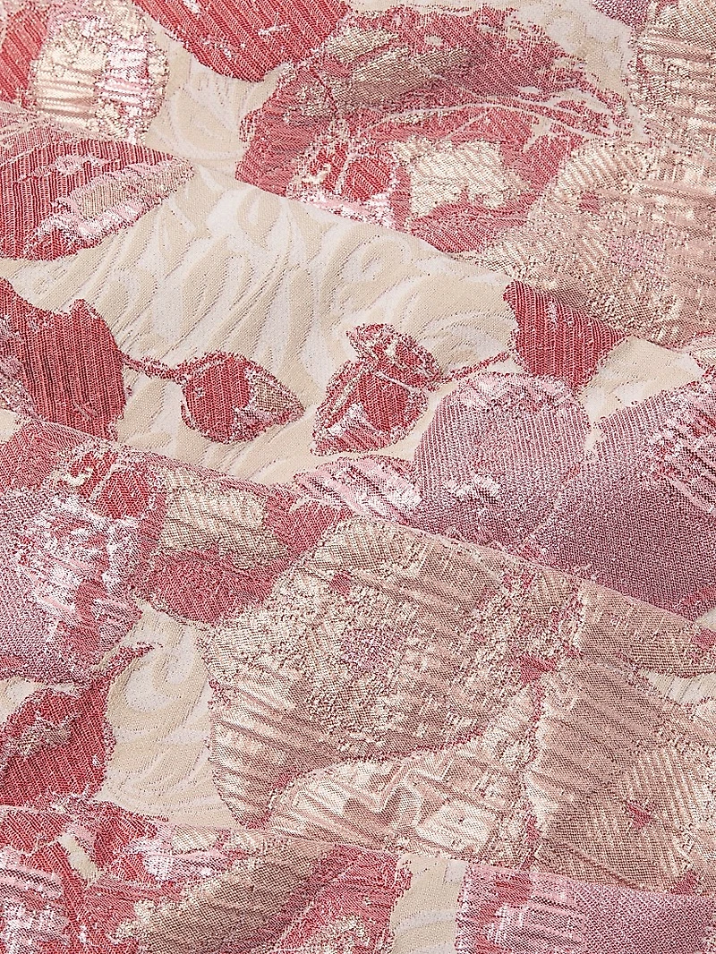 Floral Jacquard Sheath Cocktail Dress