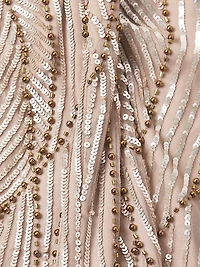 Embellished V-Neck Column Gown