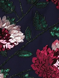 Floral Embellished Strapless Gown