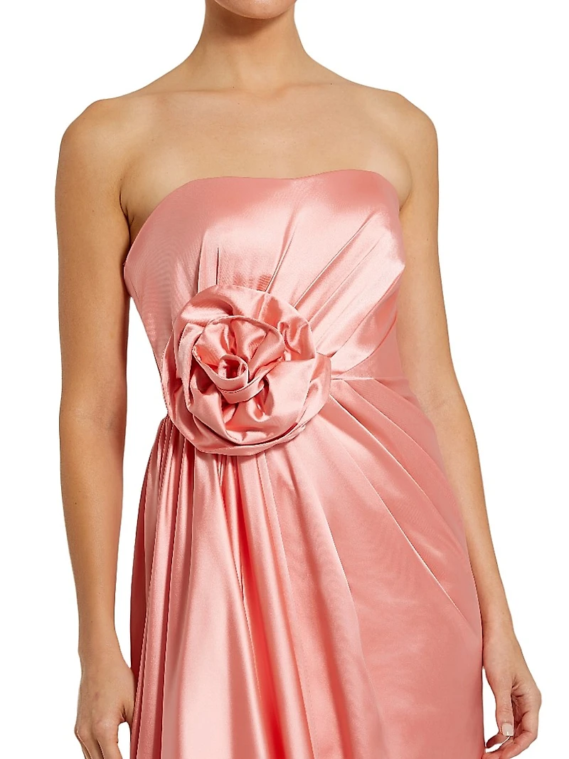 Prom Embellished Satin Strapless Gown