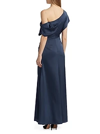 Kacey Ruched Asymmetrical Gown