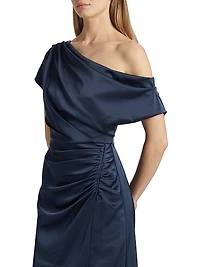 Kacey Ruched Asymmetrical Gown