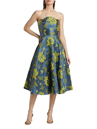 Dara Jacquard Bandeau A-Line Cocktail Dress