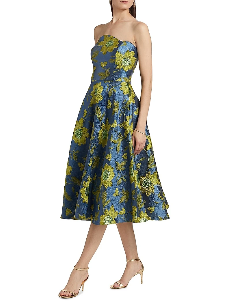Dara Jacquard Bandeau A-Line Cocktail Dress