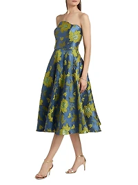 Dara Jacquard Bandeau A-Line Cocktail Dress