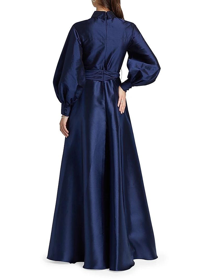 Frieda Taffeta Shirtdress Gown