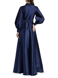 Frieda Taffeta Shirtdress Gown