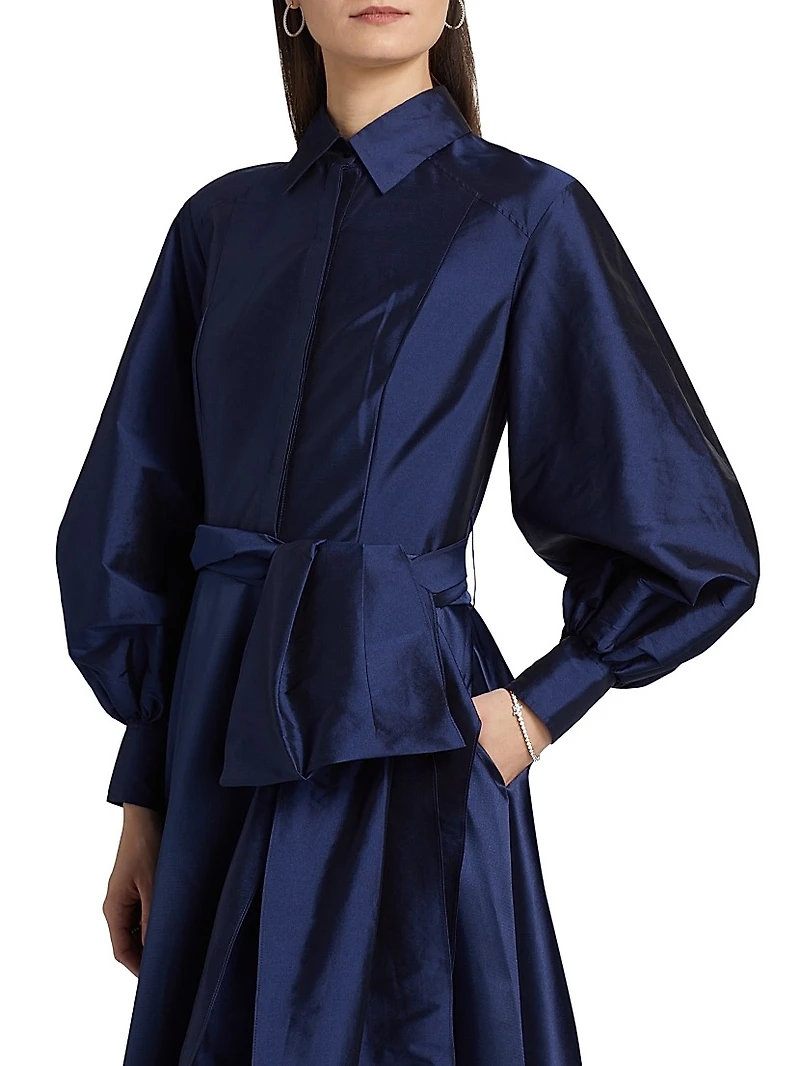 Frieda Taffeta Shirtdress Gown