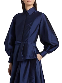 Frieda Taffeta Shirtdress Gown