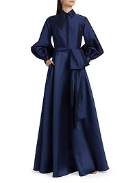 Frieda Taffeta Shirtdress Gown