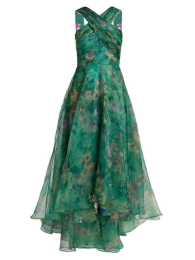 Luana Floral Organza High-Low Gown
