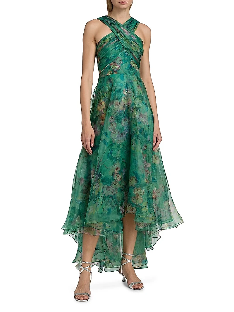Luana Floral Organza High-Low Gown