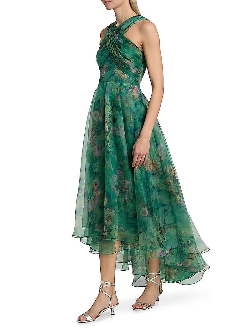 Luana Floral Organza High-Low Gown