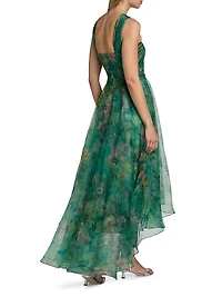 Luana Floral Organza High-Low Gown