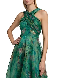 Luana Floral Organza High-Low Gown