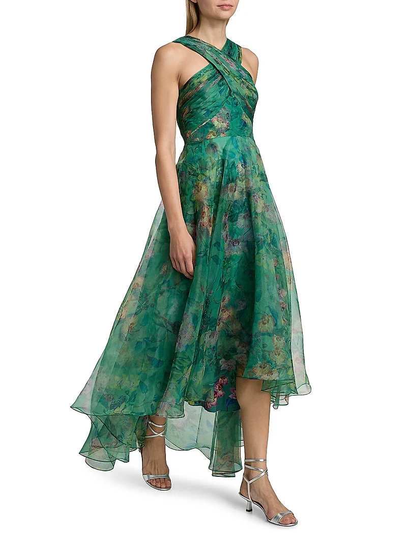 Luana Floral Organza High-Low Gown