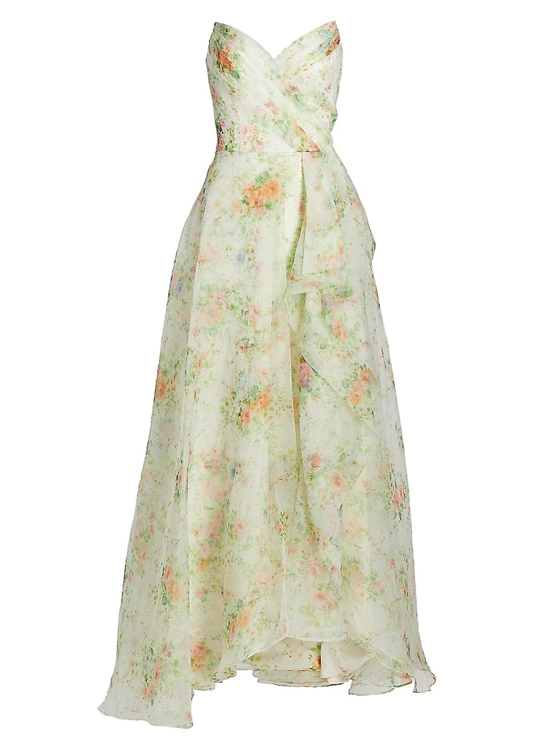 Tanya Organza Strapless A-Line Gown