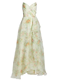 Tanya Organza Strapless A-Line Gown