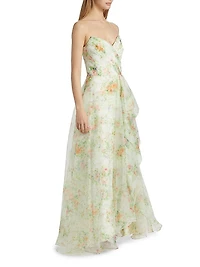 Tanya Organza Strapless A-Line Gown