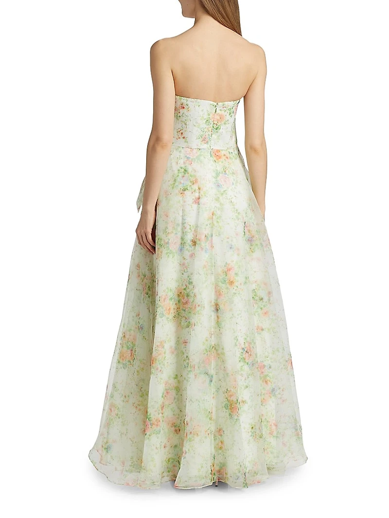 Tanya Organza Strapless A-Line Gown