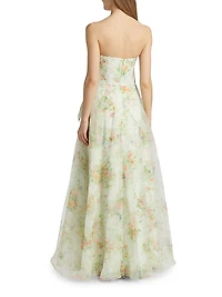 Tanya Organza Strapless A-Line Gown