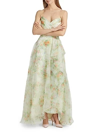 Tanya Organza Strapless A-Line Gown