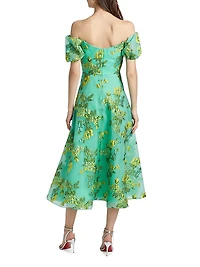 Alanis Floral Off-The-Shoulder Midi-Dress