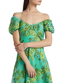 Alanis Floral Off-The-Shoulder Midi-Dress