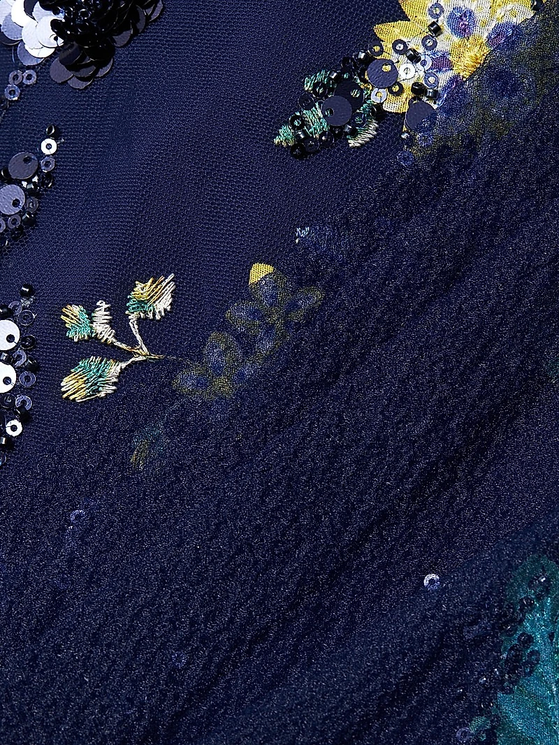 Noemi Floral One-Shoulder Column Gown