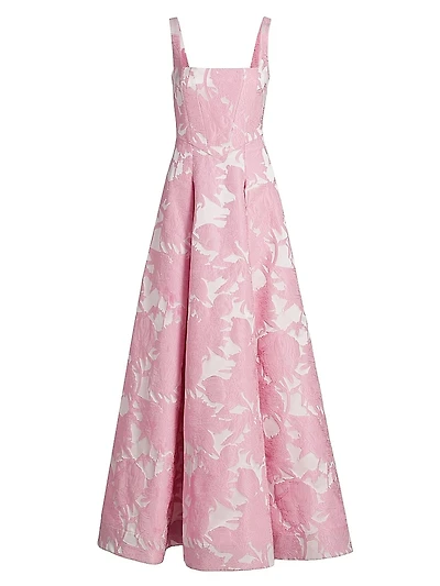 Soleil Basque Waist Jacquard Gown