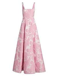 Soleil Basque Waist Jacquard Gown